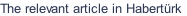 The relevant article in Habertürk